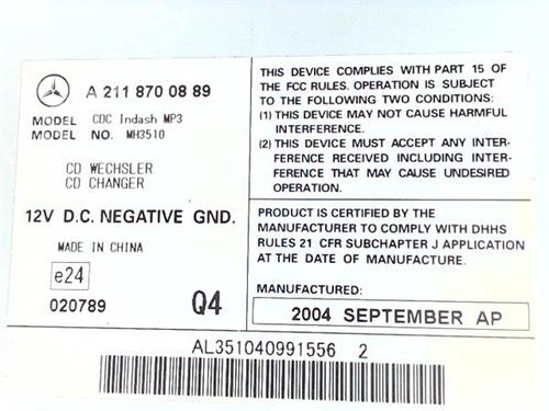 Electronic module MERCEDES-BENZ CLS (C219) CLS 350 (219.356) | BP38389060M83 - Image 4