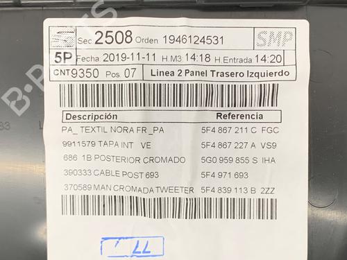 Rear left panel SEAT LEON (5F1) 1.5 TSI | BP39357565C60 - Image 5