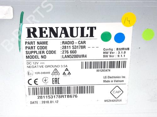 Radio RENAULT CAPTUR I (J5_, H5_) 1.5 dCi 110 | BP39306717E6 - Image 4