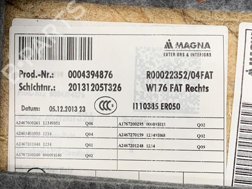 Front right panel MERCEDES-BENZ A-CLASS (W176) A 180 (176.042) | BP39358387C59 - Image 5