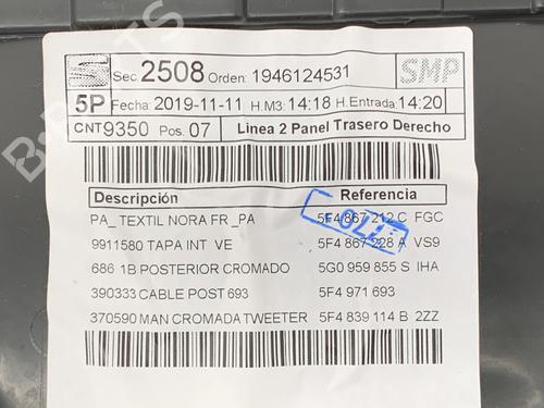 Rear right panel SEAT LEON (5F1) 1.5 TSI | BP39357564C61 - Image 5